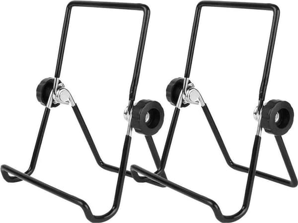 Justerbar, foldbar stander med 2 monteringsbeslag, sort, 2 i alt