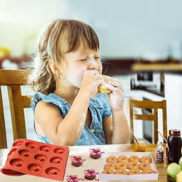 Minidonutmolds, runda bröd- och kakbakformar, 18 bakställ