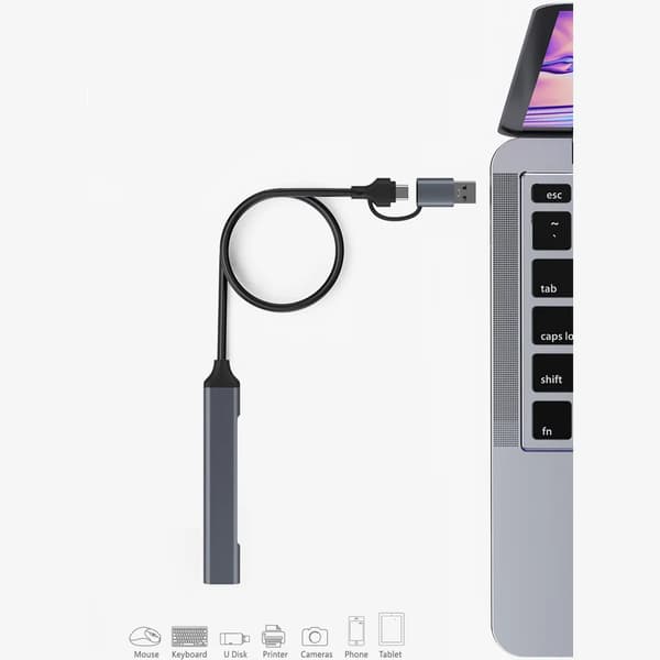 USB Type-C + USB han til USB 3.0 & 2.0 hun OTG-adapterkabel, 7 i 2, 50 cm