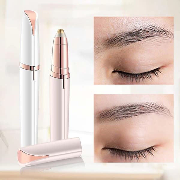 Ansigthårfjerner Flawless Brows Elektrisk Øjenbrynstrimmer Epilator-Hvid