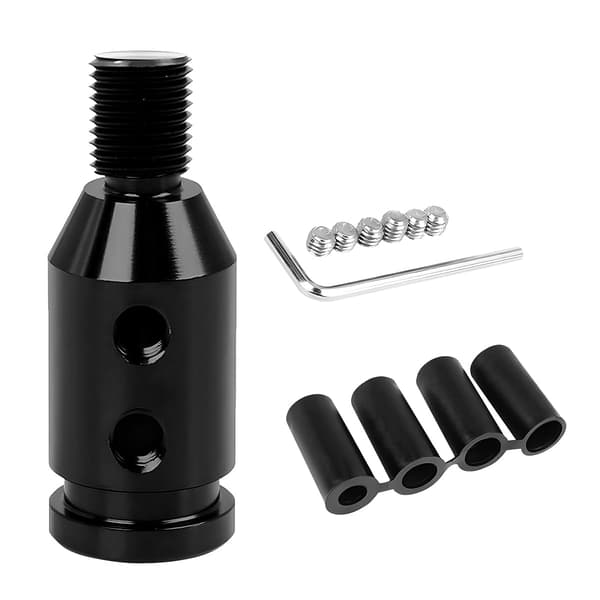 Universal adapter til gearknop i aluminium til biltransmissioner (sort)