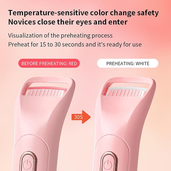 Opvarmet øjenvippebukker, genopladelig - pink