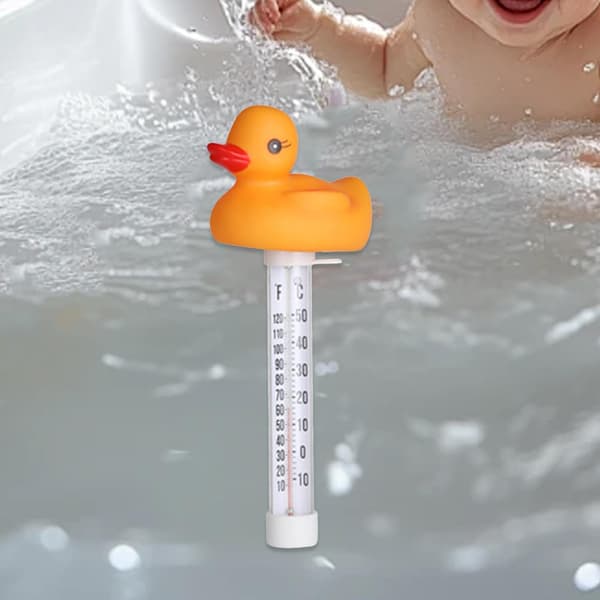 Letlæseligt flydende pooltermometer, sjovt dyredesign, vandtermometer, fiskedamstermometer, andetermometer