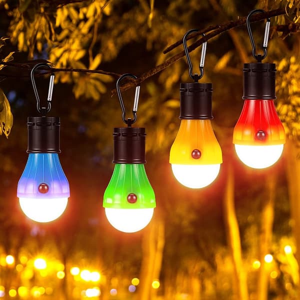 4-pack LED-campinglampor bärbara tältkarbiner för backpacking och resor