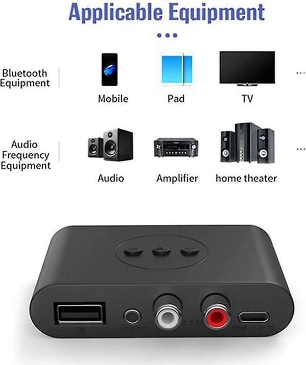 Bluetooth musikstreaming lydsystem lydadapter, velegnet til smartphones og tablets, trådløs højttaleradapter