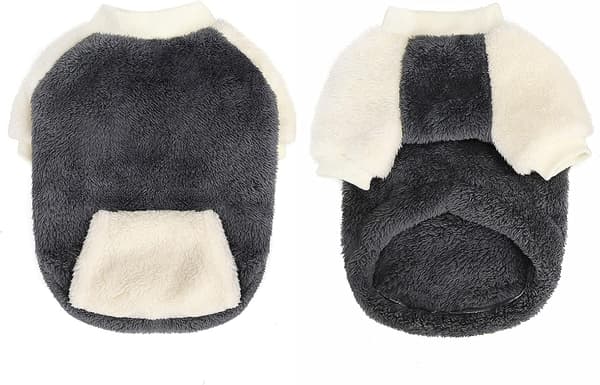 Vintertröja Små Hundar Varm Fleece Ficka Valpar - Grå S