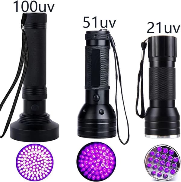 LED UV-taskulamppu UV-valaistuksella (21 LED-helmeä)