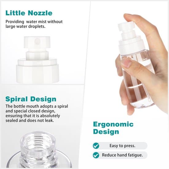 4-pack transparent 100 ml finfördelande resesprayflaska