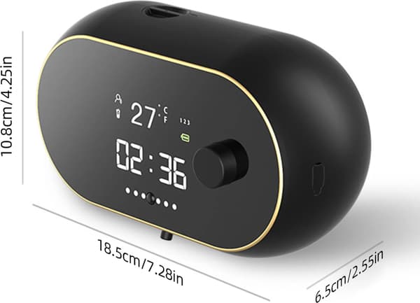 Automatisk skummende håndsæbedispenser, multifunktionel sæbedispenser, genopladelig skummende håndsæbedispenser m/ LCD-display, selvrensende, velegnet