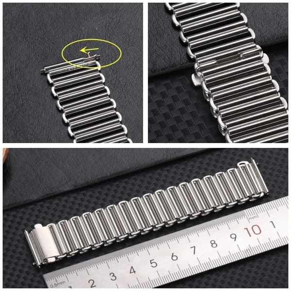 22 mm quick-release rem til Bonklip bambus ur i rustfrit stål - sølv