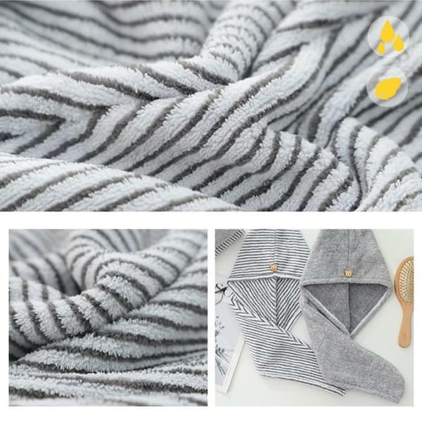 2-pack bambukolfiber hårhandduk snabbtorkande mössa absorberande badrumsdusch