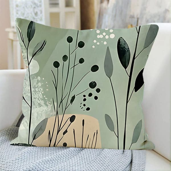 45x45cm Blomstret Pudebetræk, Hør Sofapudeovertræk, Åndbart Behageligt