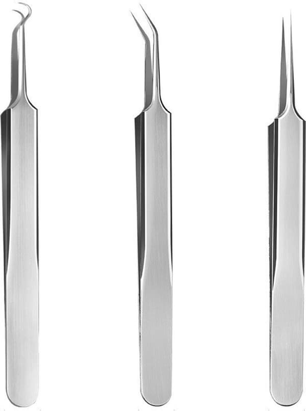 Pormaskborttagare i rostfritt stål, tredelat set, silver