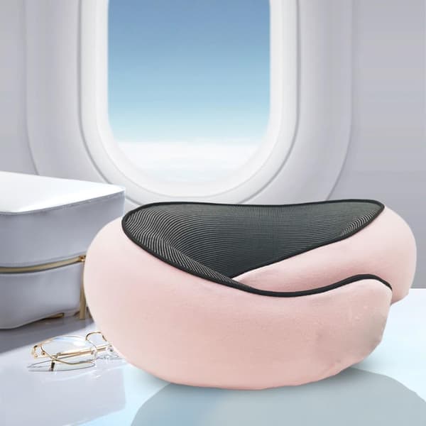 Kudde Memory Foam Flygplan Vandring Resa Långsam-Släpp Skum - Rosa