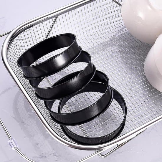 12-dele 10,5x2,5 cm sort rustfrit stål mousse kage ring sæt