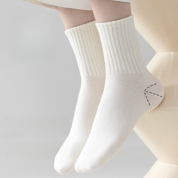 6 par anti-pilling åndbare mid-calf fritidsstrømper til kvinder (sort, one size)