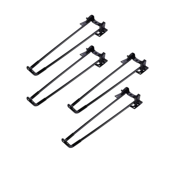 Bordsben, fällbara bordsben, 4-pack, höjd 42 cm, fällbara hairpin-ben, hög bärförmåga, lätta att installera, fällbara soffbordsben