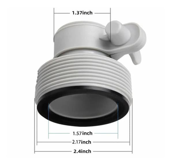 Poolslangeadapter - til INTEX - Intex model - 1,25 tommer til 1,5 tommer - 2-pak - Grå