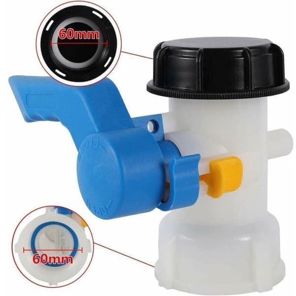 62 mm IBC Plastadapter 1000L Regnvandstankforbindelse DN40