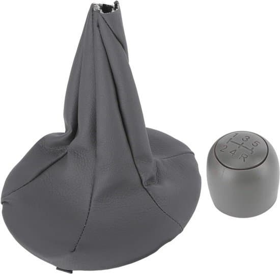 Gearskiftepose - Biltilbehør til interiør - Sort læder - Panda 2003-2012 500 500C 2007-2013 Speed Stick Shift Boot Gearknopdæksel