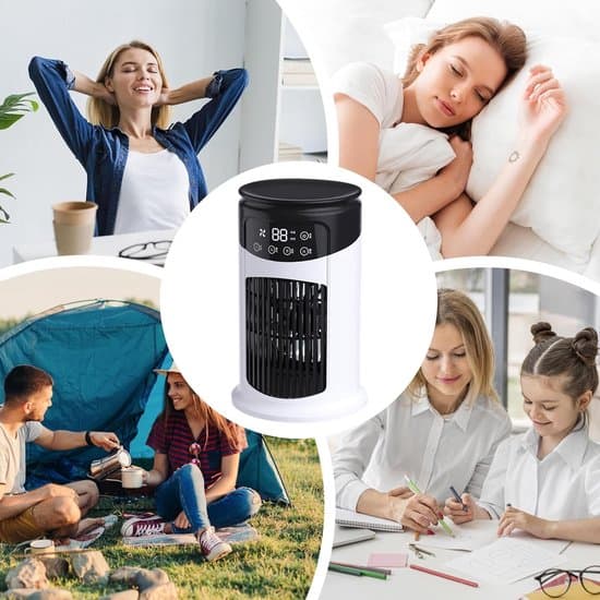 Bærbar luftkøler ventilator - 6 hastigheder, luftfugter og køleventilator til soveværelse, camping og rejser