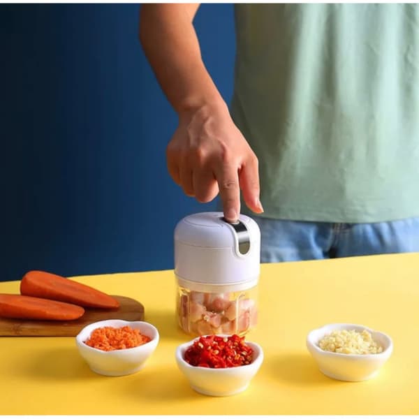 Gratis USB Mini Elektrisk Madhakker 250ml Bærbar Blender Hvidløg