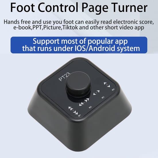 Trådløs sidevendende fodpedal - Bluetooth musik- og multimediecontroller (Type C genopladelig)