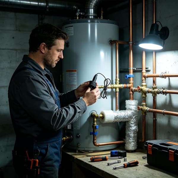 Installation af flowstyring til poolvarmer, ventiler, rørføring, modificering af varmepumpeudstyr og test af vandflowstyring