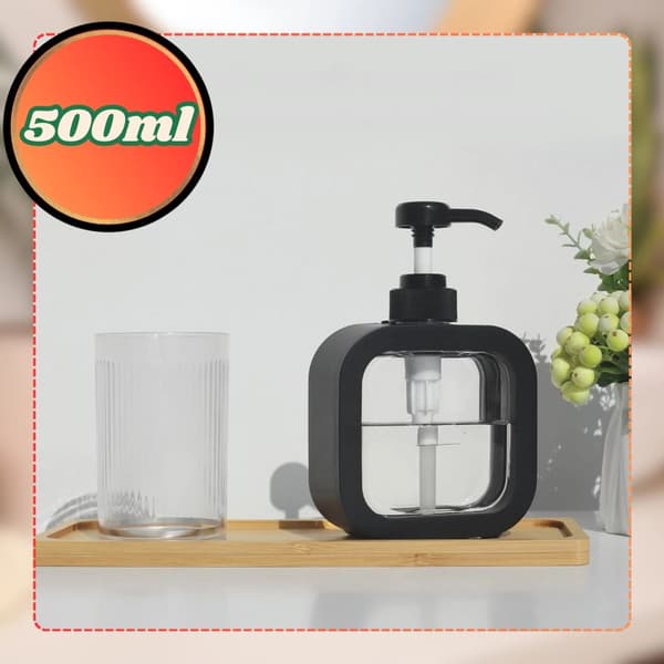 Flydende sæbedispenser, klar sort, 500ml