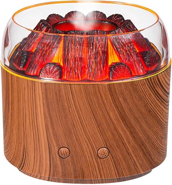Lämplig för Volcano Flame Diffuser 160 ml Bärbar Dimluftfuktare Doftterapi Tyst Varmt Ljus Hem