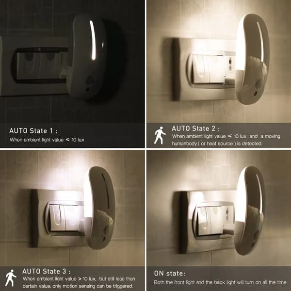 Smart Sensor Nattlampa Badrum Sovrum Glödlampa - Kallt Ljus