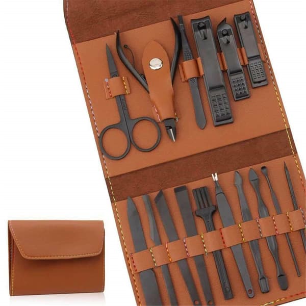 16 dele manicure sæt pedicure kit negleklippere rustfrit stål
