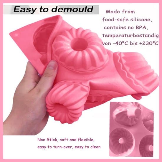 Mini silikonform för ringkaka - Livsmedelssäker - 2-pack - Flexibel - 27,5 x 16,5 cm