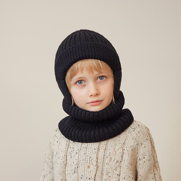 Småbarn Barn Vinter Stickad Varm Mössa Halsduk Krage Set För 3-10 År Gamla Pojkar & Flickor Stickat Foder