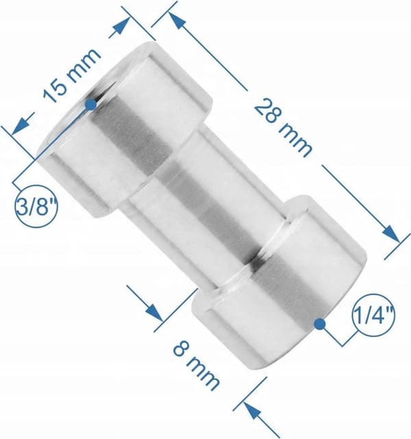 1/4\" til 3/8\" Stativ Aluminiumlegering Konverteringsmuffer