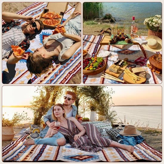 200x200cm Vandtæt og Vaskbart Stort Udendørs Picnictæppe