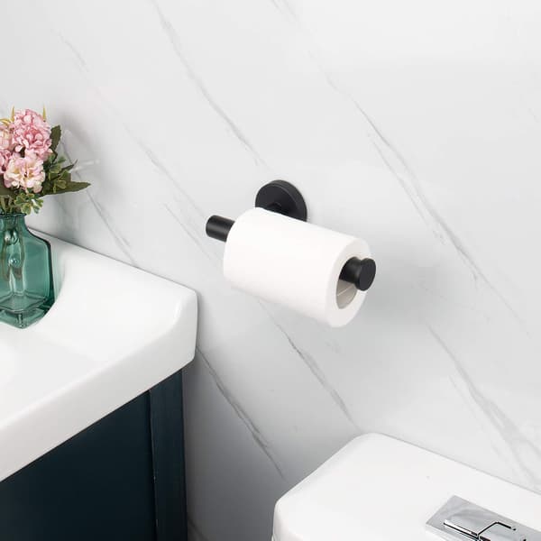 Rustfri Vægmonteret SUS304 Rustfrit Stål Toiletpapirholder (Mat Sort)