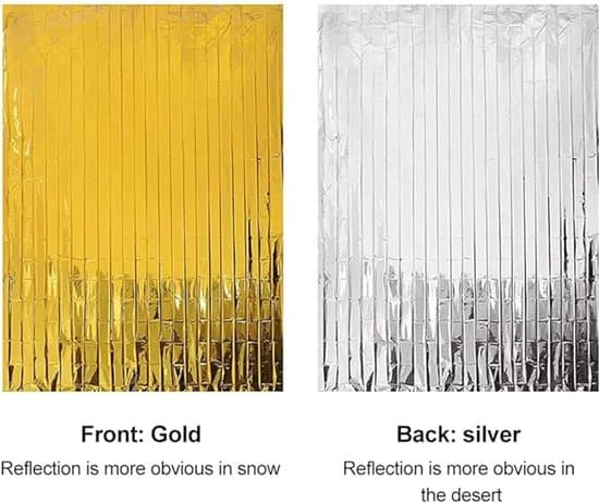 6-pack guld/silver vattentäta termiska nödfiltar (210x160cm)