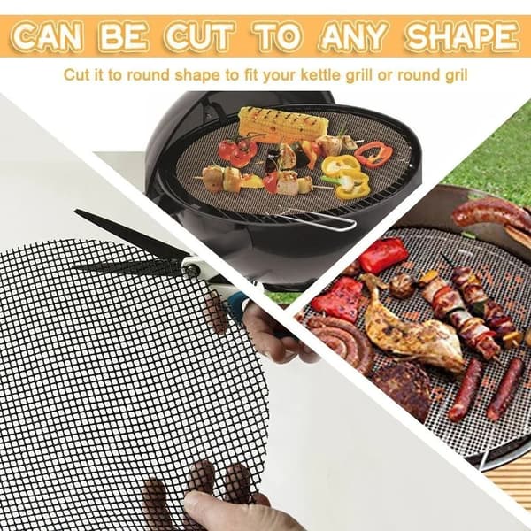 3 st non-stick BBQ grillnätfoder baknätmatta köksmatlagning svart
