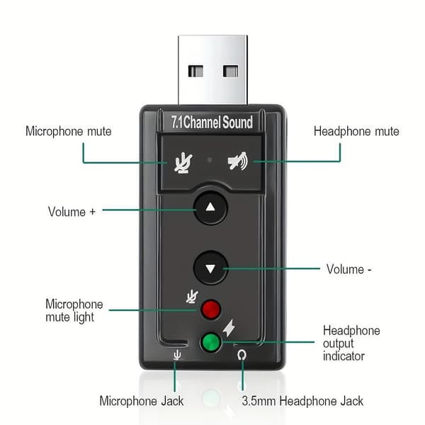 usb7.1 eksternt lydkort aluminiumslegering USB driverfrit computer notebook live broadcast eksternt karaoke USB lydkort