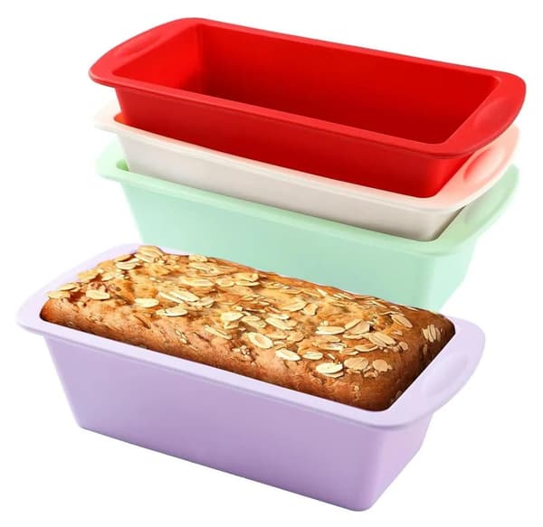 Brödform i silikon, non-stick, 4-pack - Rosta formar för kakor och bröd