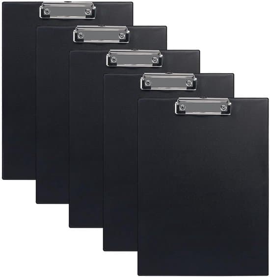 Skriveplader med ophængshuller - 5-pak - Sort - PVC-materiale