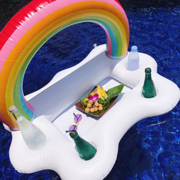 Oppustelig Pool Float Øl Drikkekøler Bord Bar Bakke Fest Kopholder