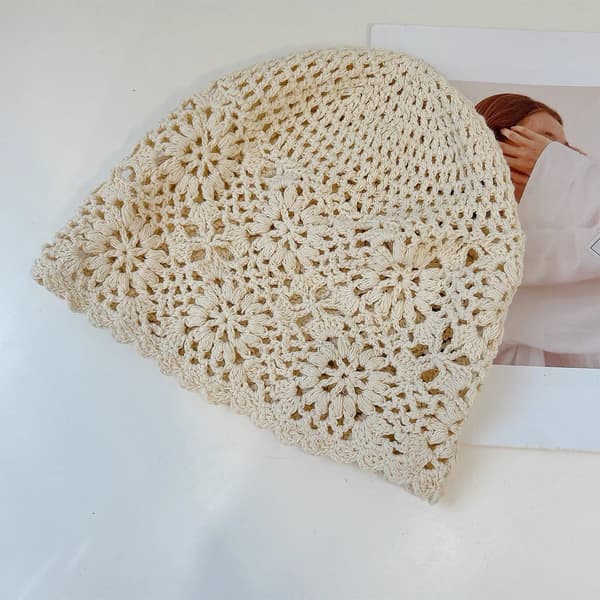 Ihåligt 3D-blomhårband - Benvitt