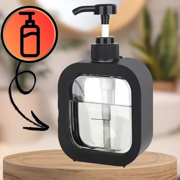 Flytande tvålpump, klar svart, 500ml