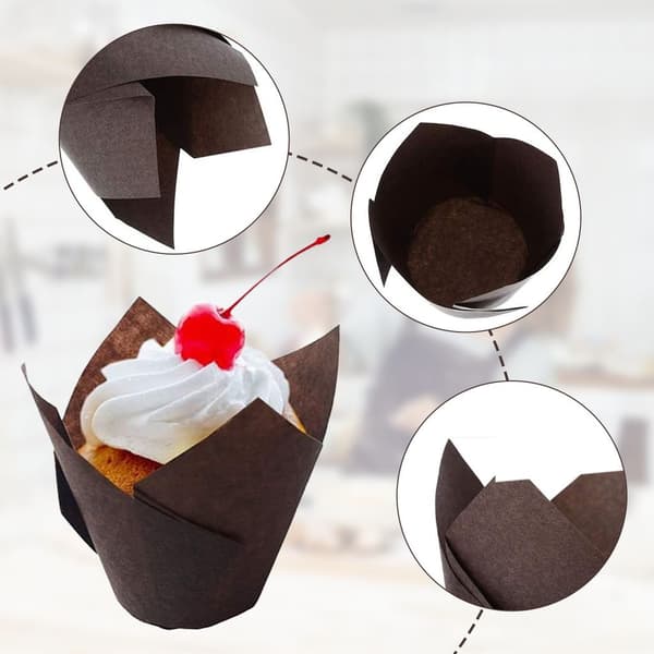 200 tulipan cupcakeforme, velegnet til muffinforme, cupcakes