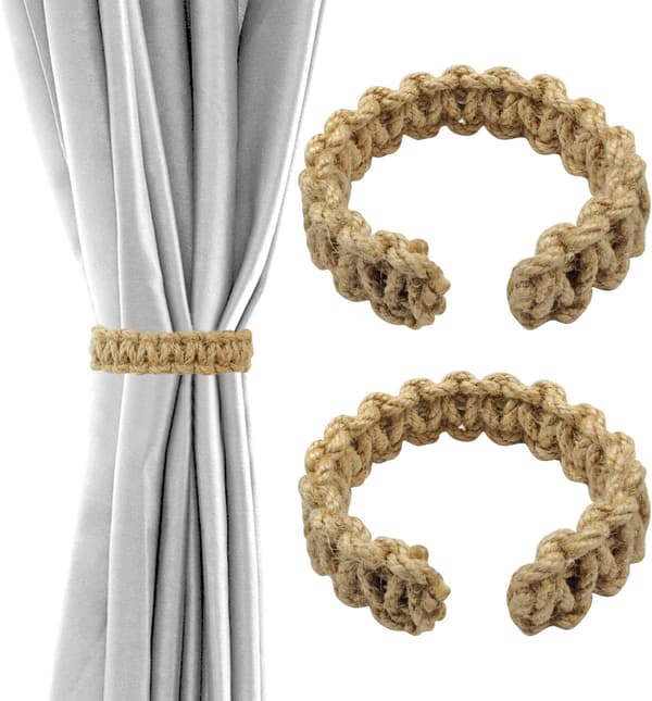 Enkla gardinomtag, 2-pack, lämpliga för hem, kontor, vardagsrum, sovrum (brun)