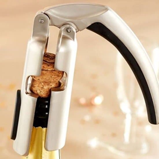 Champagnekorkskruv - Professionell korkskruv för mousserande vin - Silver