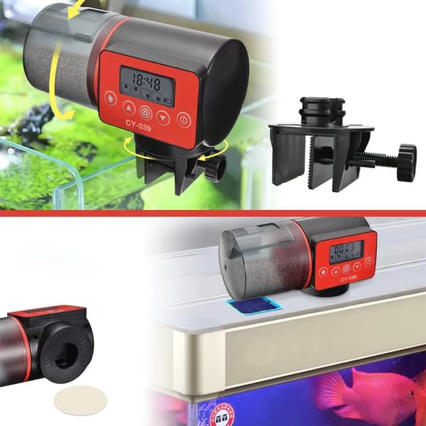 Akvarium automatisk foderautomat Intelligent tidsindstillet automatisk foderautomat Akvarie guldfiskefoderautomat Stor kapacitet fiskefoderautomat (uden batteri)