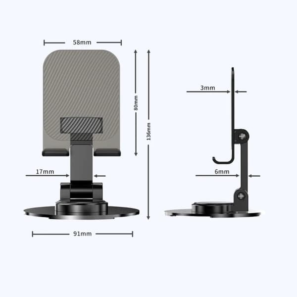 Roterende og foldbar telefonholder, desktop tablet live streaming stativ